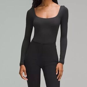American Apparel Black Long Sleeve Bodysuit